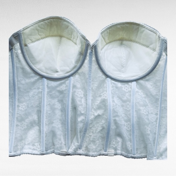 DOMINIQUE Bridal Bustier Corset Torsolette.  White Lace. Plus Size 40C.  EUC. - Picture 6 of 8